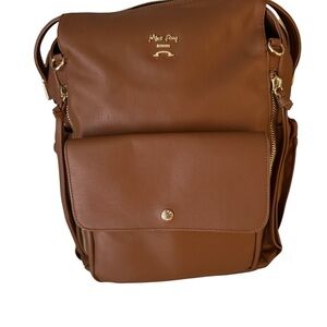NWOT Miss Fong Brown Faux Leather diaper bag
